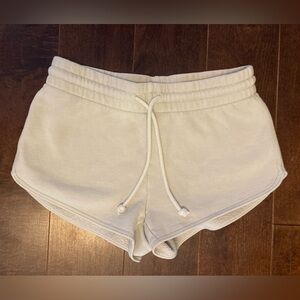 TNA Aritzia Cozy Fleece Boyfriend Sweatshorts in Light Green